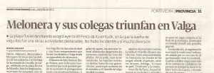 Crónica Diario Pontevedra sobre la suelta de vaquillas en Valga 2012