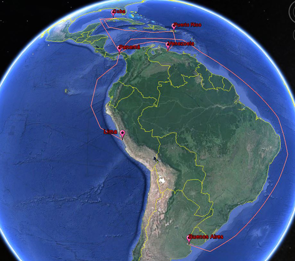 Mapa Viaje Belmonte Venezuela