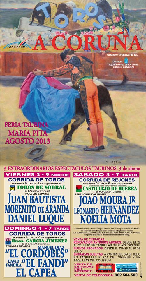 Cartel de la feria taurina de Coruña 2013