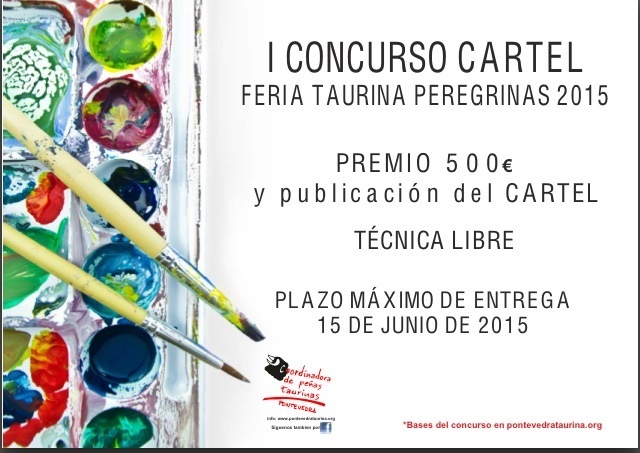 Cartel anunciador del primer concurso de carteles taurinos feria de la Peregrina 2015