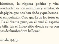 Escrito de Federico García Lorca en defensa de la tauromaquia